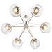 Lampadario Contemporaneo Marilyn Acciaio Nichel Lucido Vetro 6 Luci E27 - Foto miniatura 3