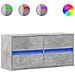 Mobile Tv A Parete Con Luci Led Grigio Cemento 100x31x45 Cm - Foto miniatura 2