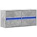 Mobile Tv A Parete Con Luci Led Grigio Cemento 100x31x45 Cm - Foto miniatura 3