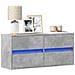 Mobile Tv A Parete Con Luci Led Grigio Cemento 100x31x45 Cm - Foto miniatura 1