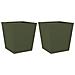 Fioriere da Giardino 2 pz Verde Oliva 40x40x40 cm in Acciaio - Foto miniatura 1