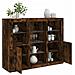 Credenze Con Luci Led 3 Pz Rovere Fumo In Legno Multistrato - Foto miniatura 1