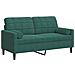 Divano A 2 Posti Con Cuscini Verde Scuro 140 Cm In Velluto - Foto miniatura 2