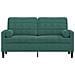 Divano A 2 Posti Con Cuscini Verde Scuro 140 Cm In Velluto - Foto miniatura 3