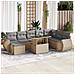 Set Divano Da Giardino 9 Pz Con Cuscini Beige In Polyrattan - Foto miniatura 1