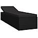 Lettino Prendisole Con Cuscino In Polyrattan Nero - Foto miniatura 1