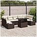 Set divani da giardino 8 pezzi con cuscini polirattan marrone - Foto miniatura 2