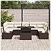 Set divani da giardino 8 pezzi con cuscini polirattan marrone - Foto miniatura 3