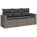 Set Divani da Giardino 3 pz con Cuscini Grigio in Polyrattan - Foto miniatura 1