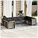 Set Divano da Giardino 9 pz con Cuscini Grigio in Polyrattan - Foto miniatura 2