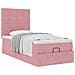 Struttura Letto Pouf con Materassi Rosa 100x200 cm Velluto - Foto miniatura 5