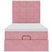 Struttura Letto Pouf con Materassi Rosa 100x200 cm Velluto - Foto miniatura 7