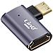 Adattatore Video 8k Uhd Hdmi Femmina A Mini Hdmi Maschio Curvo A Sinistra, Grigio - Foto miniatura 1