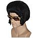 Parrucca Da Uomo Stile Anni '50-'60 Elvis Set Con Occhiali Circonferenza 56 Cm Nera - Foto miniatura 6