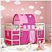 Letto a Soppalco con Tunnel Bambini Rosa 90x190cm Massello Pino - Foto miniatura 2