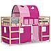 Letto a Soppalco con Tunnel Bambini Rosa 90x190cm Massello Pino - Foto miniatura 3