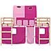 Letto a Soppalco con Tunnel Bambini Rosa 90x190cm Massello Pino - Foto miniatura 5