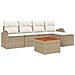 Set Divano da Giardino 6 pcs Beige e bianco - Foto miniatura 1