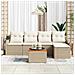Set Divano da Giardino 6 pcs Beige e bianco - Foto miniatura 3