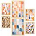 Set Di 6 Stampe Mosaico Arancione E Blu 2 In Dipinti Decorativi Estetici Astratti Per Il Tuo Soggiorno Di Casa A3 & A4 Telaio In Legno Chiaro - Foto miniatura 1