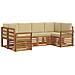 Set divani con cuscino 20 pcs Naturale Legno di Acacia Massello - Foto miniatura 1
