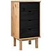 Cassettiera OTTA Nero 45 x 39 x 90 cm Legno Massello di Pino - Foto miniatura 1