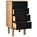 Cassettiera OTTA Nero 45 x 39 x 90 cm Legno Massello di Pino - Foto miniatura 3