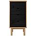 Cassettiera OTTA Nero 45 x 39 x 90 cm Legno Massello di Pino - Foto miniatura 4