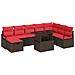 Set Divano da Giardino con cuscino 9 pcs polyrattan - Foto miniatura 1
