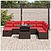 Set Divano da Giardino con cuscino 9 pcs polyrattan - Foto miniatura 3