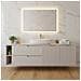 Mobile sottolavabo, Marrone e nero, 140 cm, Con piano d'appoggio, 2 cassetti, MDF, 2 ante, Ripiano integrato, MODERNO - Foto miniatura 4