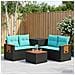 Set di divani 6 pz Nero e Blu Rattan sintetico e Acciaio - Foto miniatura 10