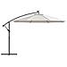Ombrellone A Sbalzo Con Led E Palo In Metallo 350 Cm Sabbia - Foto miniatura 2