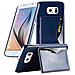 Custodia Compatibile Con Samsung Galaxy S6 In Blu - Hard Case Coperchio Protettivo Con Copertura In Similpelle, Funzione Stand E Tasca Per Le Carte - Foto miniatura 1