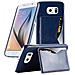 Custodia Compatibile Con Samsung Galaxy S6 In Blu - Hard Case Coperchio Protettivo Con Copertura In Similpelle, Funzione Stand E Tasca Per Le Carte - Foto miniatura 4