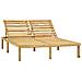 Lettino Prendisole Doppio con Cuscini Beige in Pino Impregnato - Foto miniatura 2