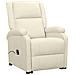 Poltrona Alzapersona Massaggio Reclinabile Crema Tessuto - Foto miniatura 3