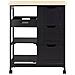 Carrello Cucina Credenza Da Cucina O Bagno Con 3 Cassetti E 1 Cestino L68*p38*a85 Cm Colore Nero Fkw79-sch - Foto miniatura 1