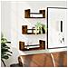 Set Mensole Parete Con Aste 3pz Rovere Fumo Legno Multistrato - Foto miniatura 1
