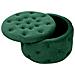Pouf rotonda in velluto ALIA, Colore Verde Bottiglia - Foto miniatura 2