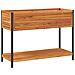 Fioriera Con Ripiano 110x45x80 Cm In Legno Acacia E Acciaio - Foto miniatura 2