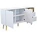 Mobile Credenza Madia Da Interno In Legno Con 2 Ante E 3 Cassetti 147x39x82h Cm Natural White - Foto miniatura 3