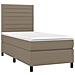 Letto a Molle con Materasso e LED Tortora 90x190 cm in Tessuto - Foto miniatura 2