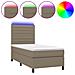 Letto a Molle con Materasso e LED Tortora 90x190 cm in Tessuto - Foto miniatura 1