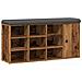 Panca Porta Scarpe Legno Antico 102x32x50 Cm Legno Multistrato - Foto miniatura 2