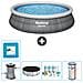 Piscina Fuori Terra - In Giro - 457x84 Cm - Grigio - Include Accessori Coordinati Cb12 - Foto miniatura 1