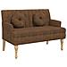 Panca con Cuscini Marrone 113x64,5x75,5 cm in Scamosciato - Foto miniatura 1