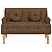 Panca con Cuscini Marrone 113x64,5x75,5 cm in Scamosciato - Foto miniatura 3