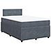 Giroletto a Molle con Materasso Grigio Scuro 120x190 cm Velluto - Foto miniatura 3