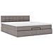 Struttura Letto Pouf con Materasso Tortora 160x200cm in Tessuto - Foto miniatura 7